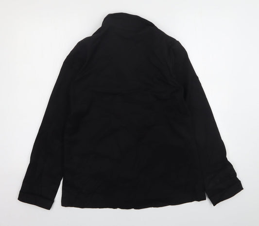 H&M Womens Black Polyester Jacket Suit Jacket Size 14