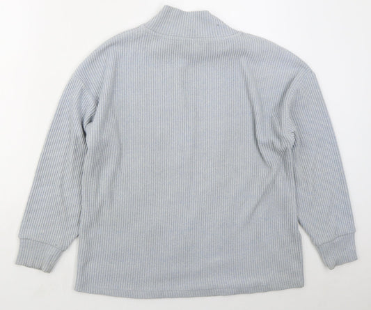 TU Womens Blue High Neck Polyester Pullover Jumper Size 10