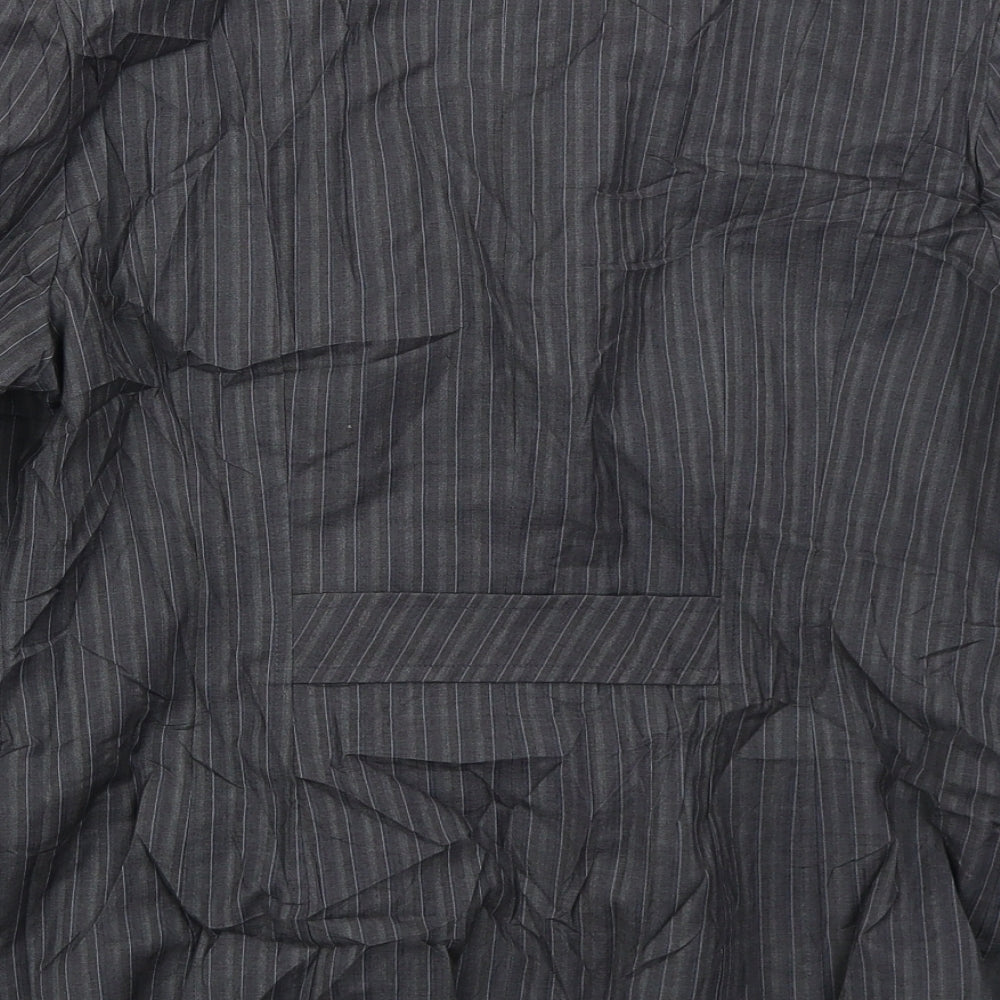 NEXT Womens Grey Striped Polyester Jacket Suit Jacket Size 16