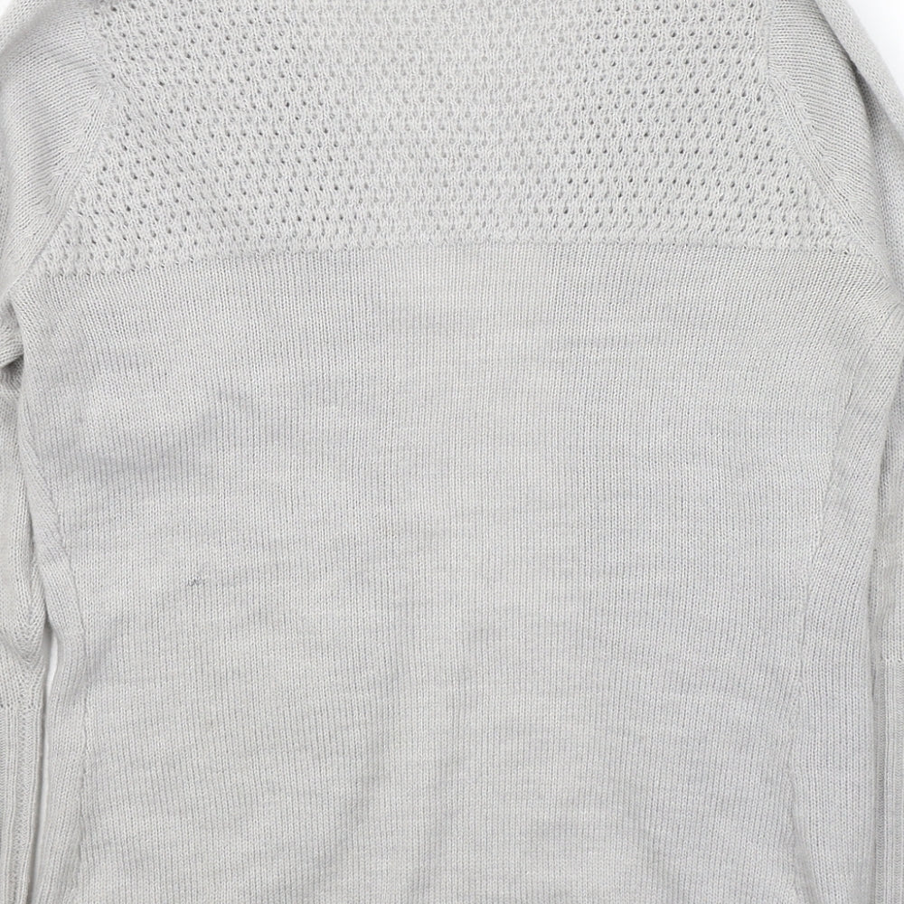 Womens UK Size 8 Miso Grey Cardigan Jumper
