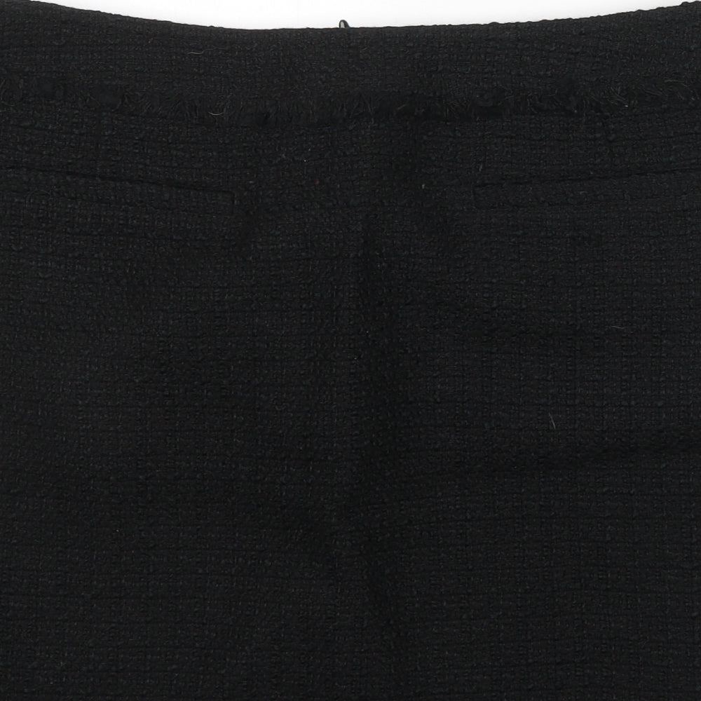 H&M Womens Black Polyester A-Line Skirt Size 32 in Zip