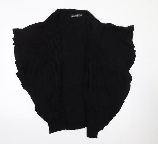 Paramour Womens Black V-Neck Viscose Cape Jumper One Size