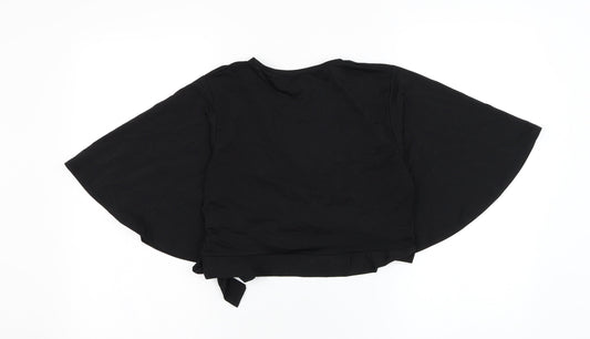 Womens UK Size 14 New Look Black Wrap Blouse