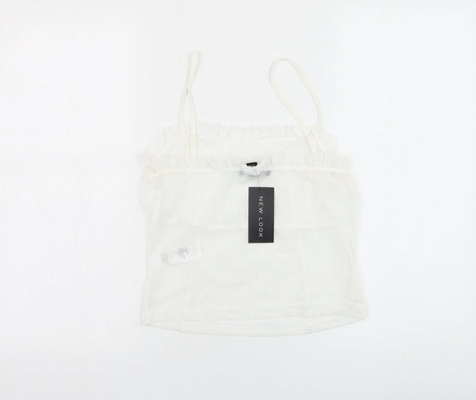 Womens UK Size 14 New Look White Cropped Tank