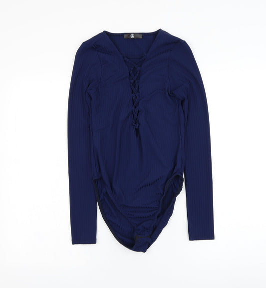 Womens UK Size 10 Missguided One-Piece Blue Bodysuit