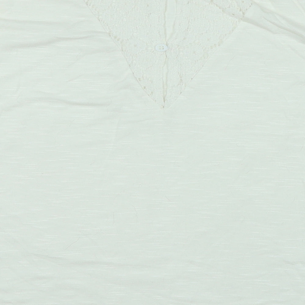 SheIn Womens White Round Neck Polyester Pullover Jumper Size S