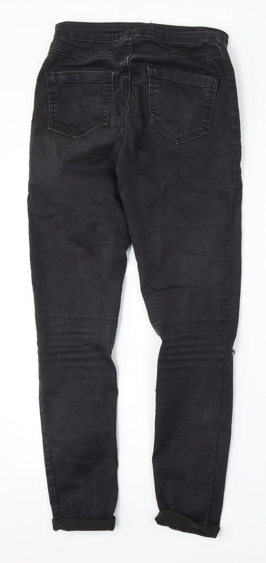 New Look Womens Black Cotton Skinny Jeans Size 8 L26 in Regular Button