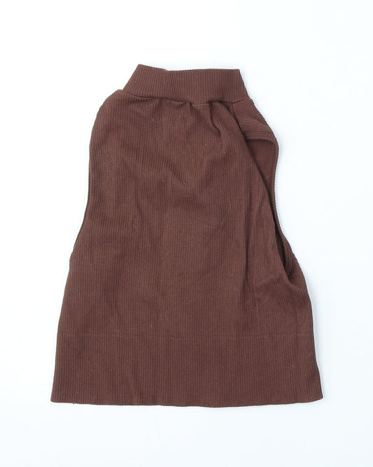 Womens UK Size L Stradivarius Brown Vest Jumper