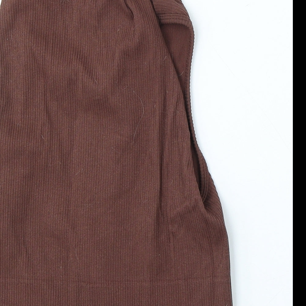 Womens UK Size L Stradivarius Brown Vest Jumper