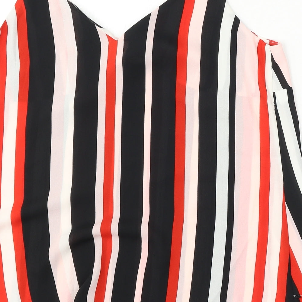 George Womens Multicoloured Striped Polyester Basic Blouse Size 10 Round Neck