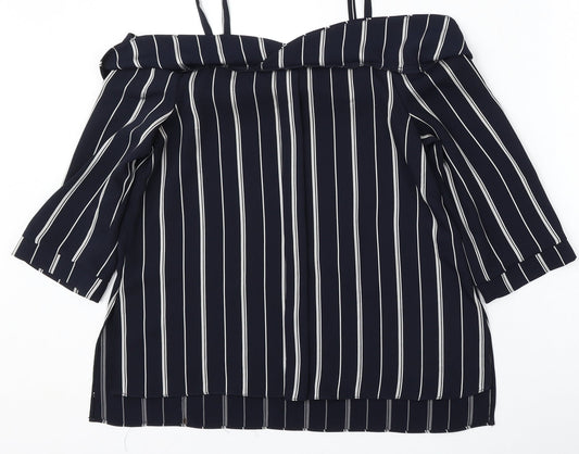 Womens UK Size 8 River Island Blue Basic Blouse