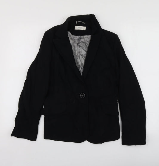 Wallis Womens Black Polyester Jacket Suit Jacket Size 10