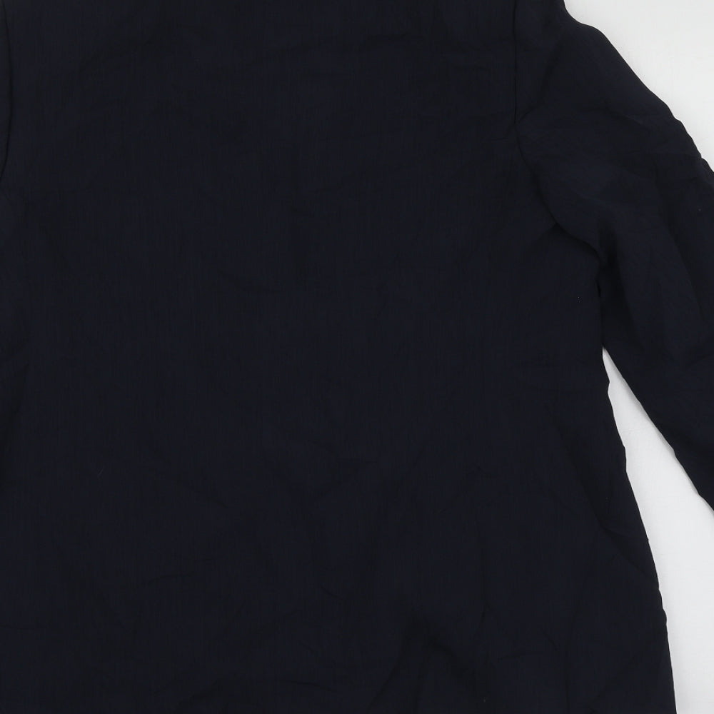 M&S Womens Blue Polyester Jacket Suit Jacket Size L
