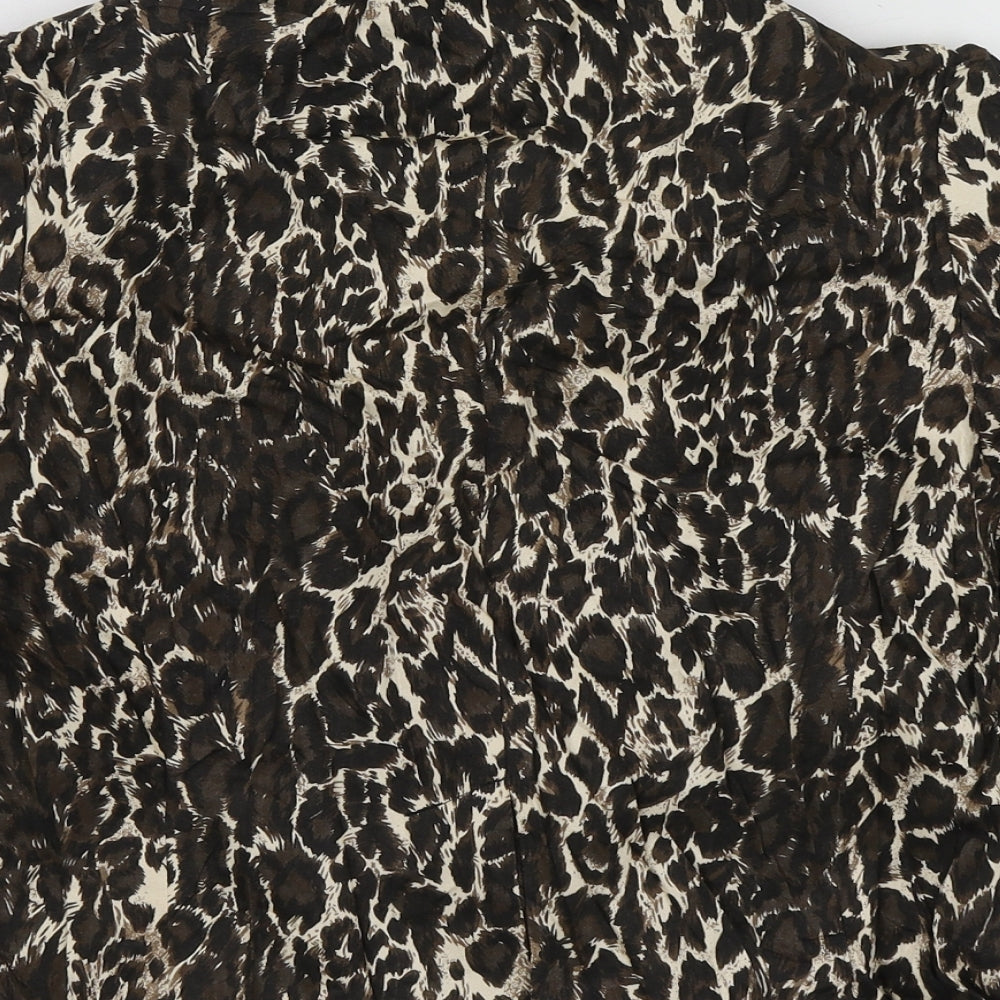 Atmosphere Womens Brown Animal Print Cotton Jacket Suit Jacket Size 10