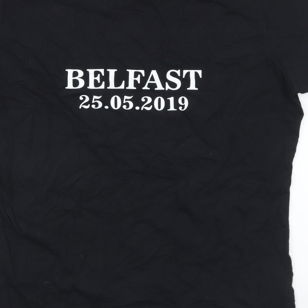 Gildan Womens Black Cotton Basic T-Shirt Size L Crew Neck - Westlife
