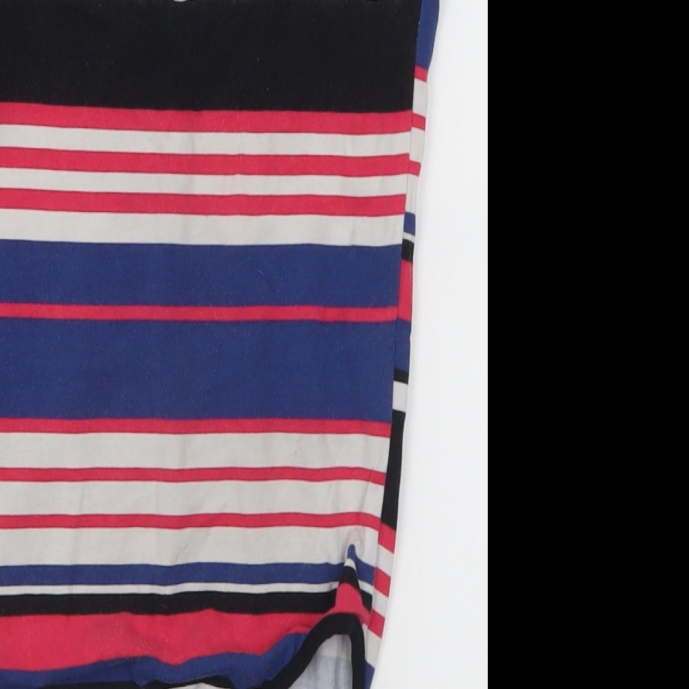 New Look Womens Multicoloured Striped Cotton Bodysuit One-Piece Size 10 Snap