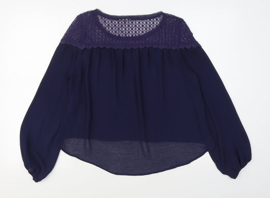 Womens UK Size 8 H&M Blue Basic Blouse