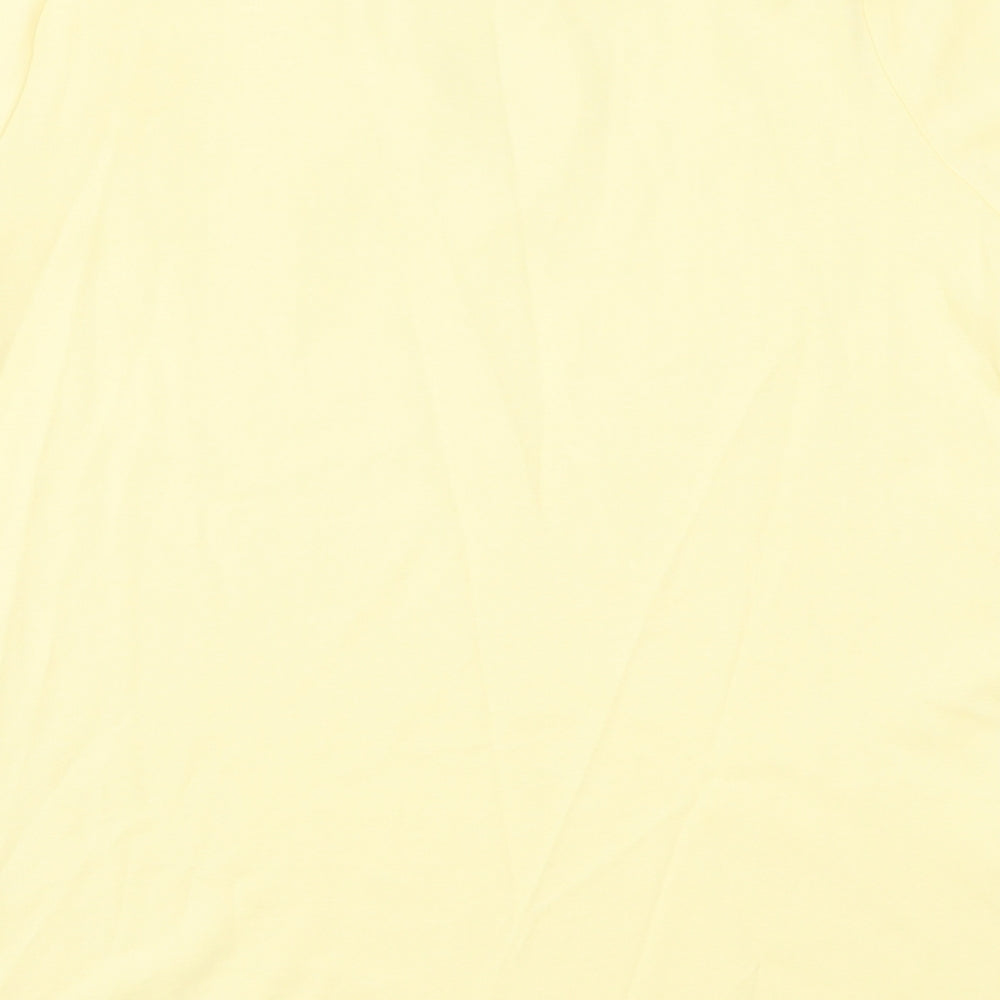 Isle Essentials Womens Yellow Cotton Basic T-Shirt Size M V-Neck