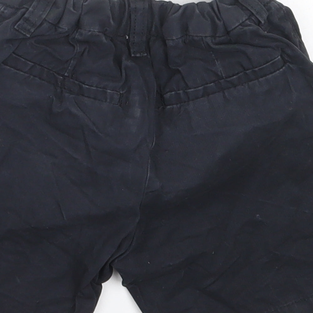 NEXT Boys Black Cotton Bermuda Shorts Size 5 Years Regular Buckle