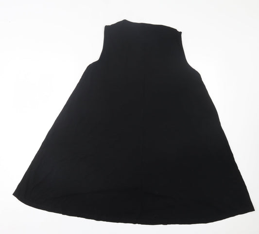 ASOS Womens Black Viscose A-Line Size 12 Crew Neck Pullover