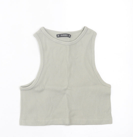 Womens UK Size M Dunnes Stores Green Cropped Tank