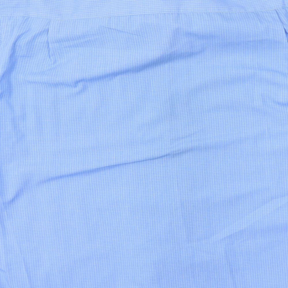 Cedar Wood State Mens Blue Plaid Polyester Polo Size S Collared