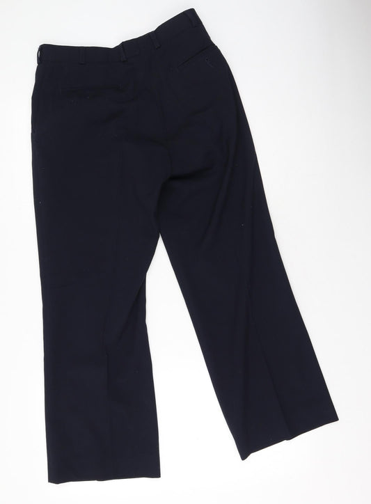 REMUS Mens Blue Viscose Trousers Size 30 in L27 in Regular