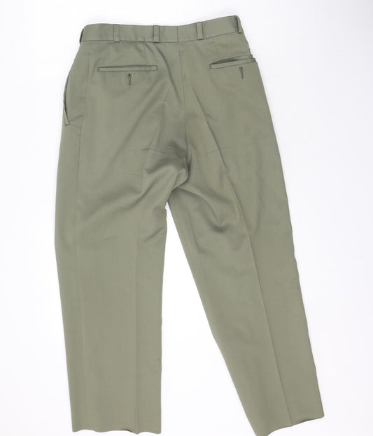 REMUS Mens Gold Polyester Trousers Size 30 L26 in Regular