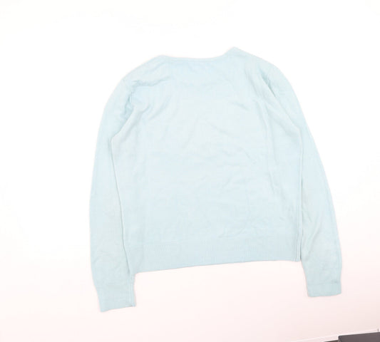 Primark Womens Blue Round Neck Acrylic Pullover Jumper Size 12