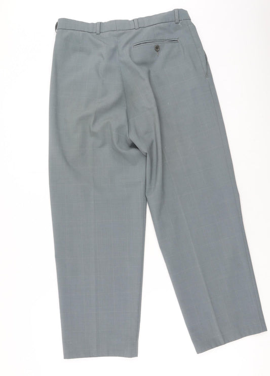 Marks and Spencer Mens Grey Polyester Trousers Size 30 L29 in Regular