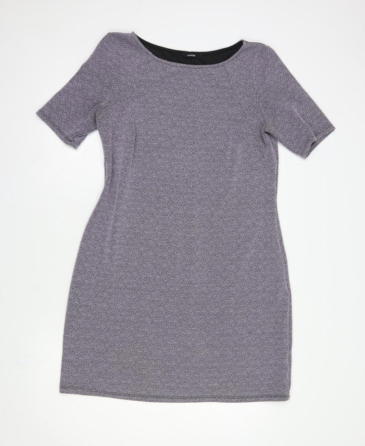 George Womens Purple Polyester Pencil Dress Size 12 Boat Neck Pullover