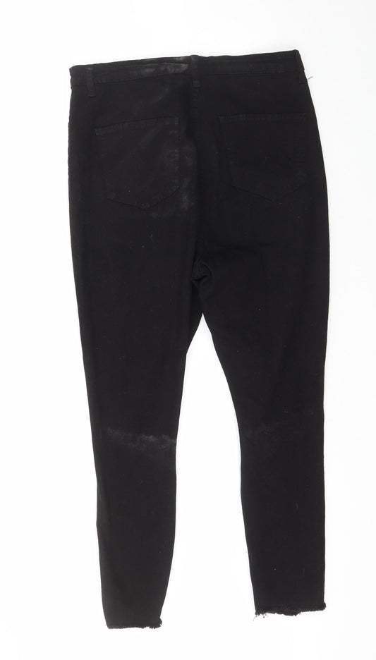 Nasty Gal Womens Black Cotton Straight Jeans Size 12 L25 in Regular