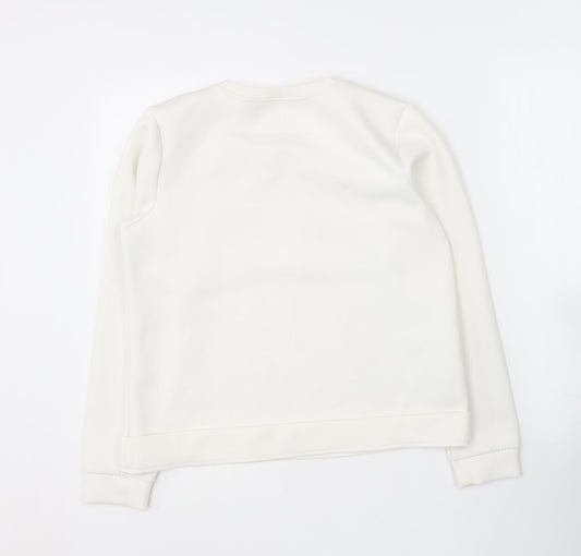 ESMARA Womens Ivory Polyester Pullover Sweatshirt Size M