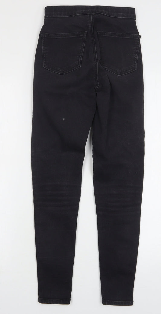 Topshop Womens Black Cotton Skinny Jeans Size 24 in L28 in Regular