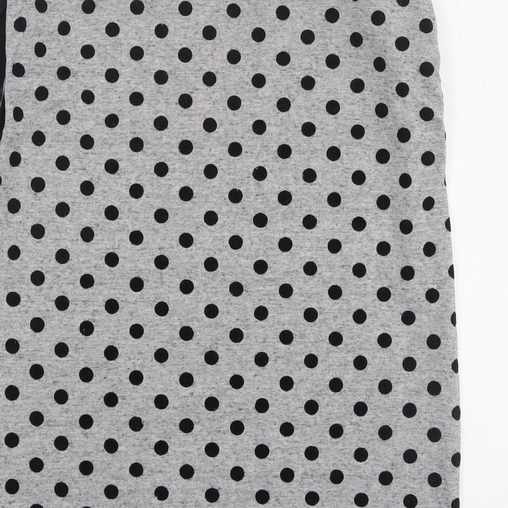 Miss Selfridge Womens Grey Polka Dot Polyester Basic Tank Size 10 Round Neck