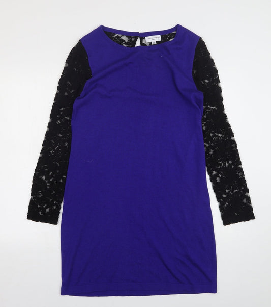 Almost Famous Womens Purple Acrylic Jumper Dress Size XL Round Neck