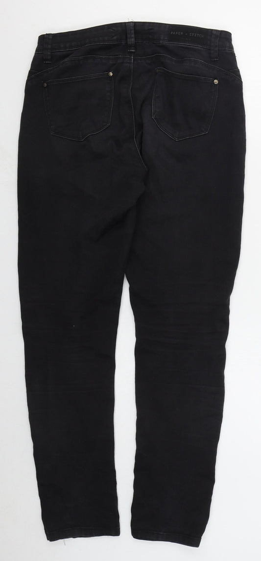 Paper + Stitch Womens Black Cotton Skinny Jeans Size 30 in L29 in Regular Button