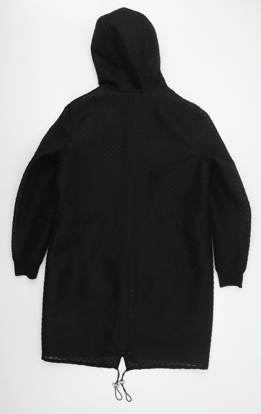 Dunnes Womens Black Geometric Jacket Coat Size 12 Zip