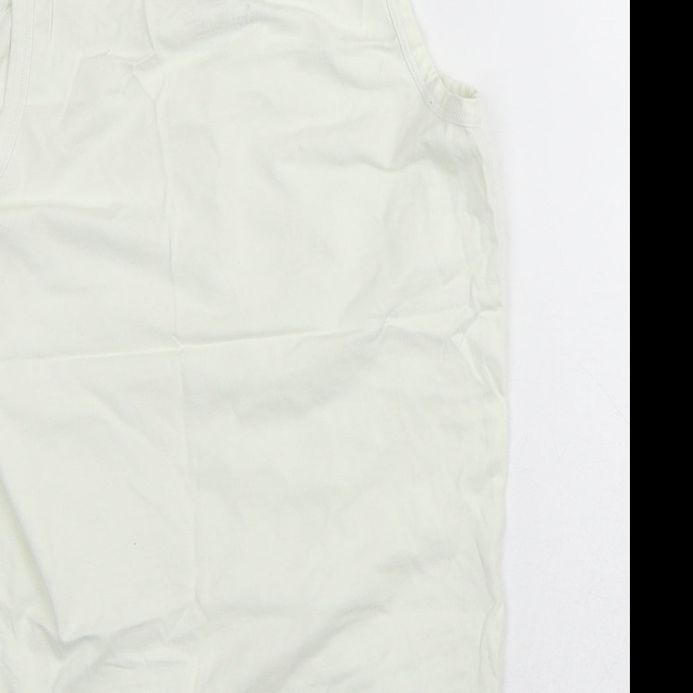Smart Start Girls White 100% Cotton Basic Tank Size 10-11 Years Round Neck
