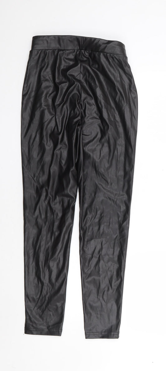 Primark Womens Black Polyester Trousers Size XS L28 in Regular