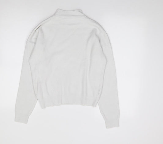 Primark Womens Ivory Mock Neck Viscose Pullover Jumper Size 2XS