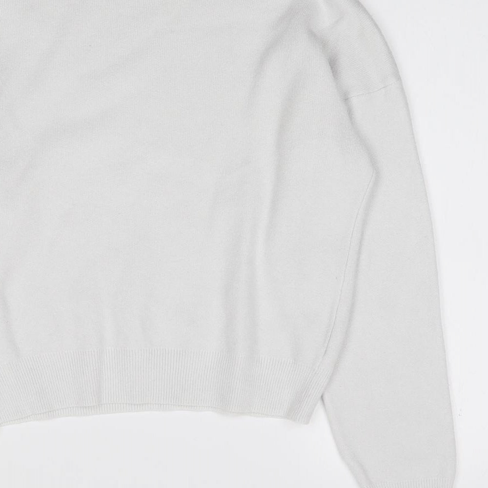 Primark Womens Ivory Mock Neck Viscose Pullover Jumper Size 2XS