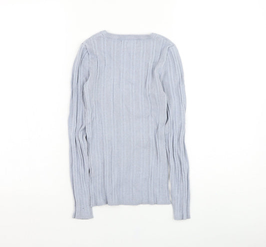 Primark Womens Blue Round Neck Viscose Pullover Jumper Size 10