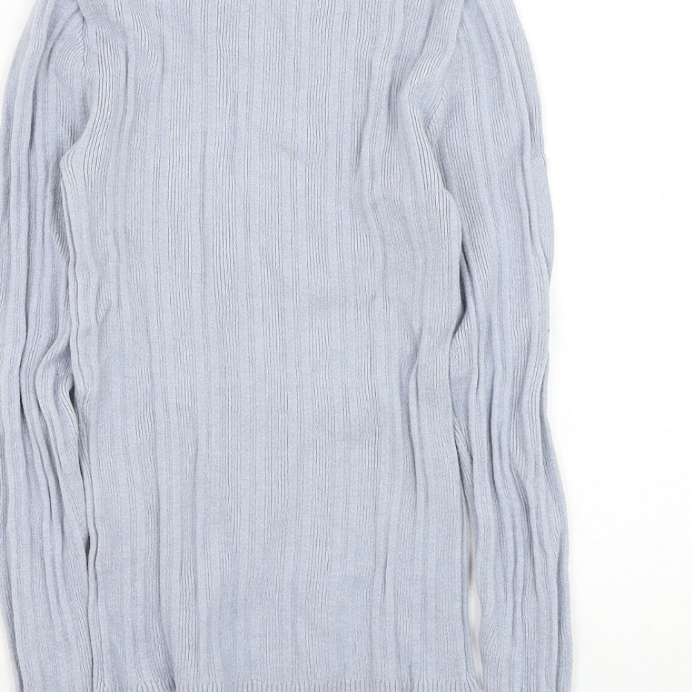 Primark Womens Blue Round Neck Viscose Pullover Jumper Size 10