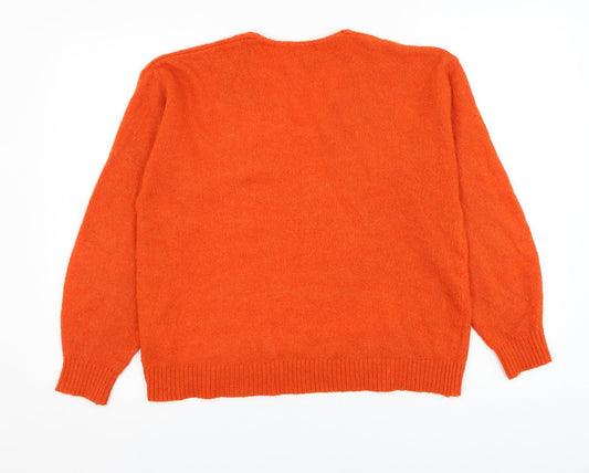 Womens UK Size S H&M Orange Pullover Jumper