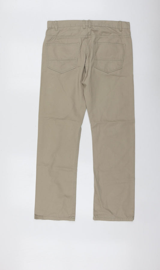 Denim.Co Womens Beige Cotton Straight Jeans Size 30 L29 in Regular