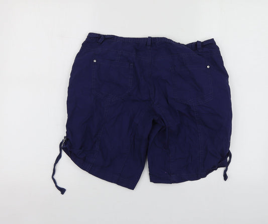 Dunnes Stores Womens Blue  Cotton Bermuda Shorts Size 10 L15 in Regular