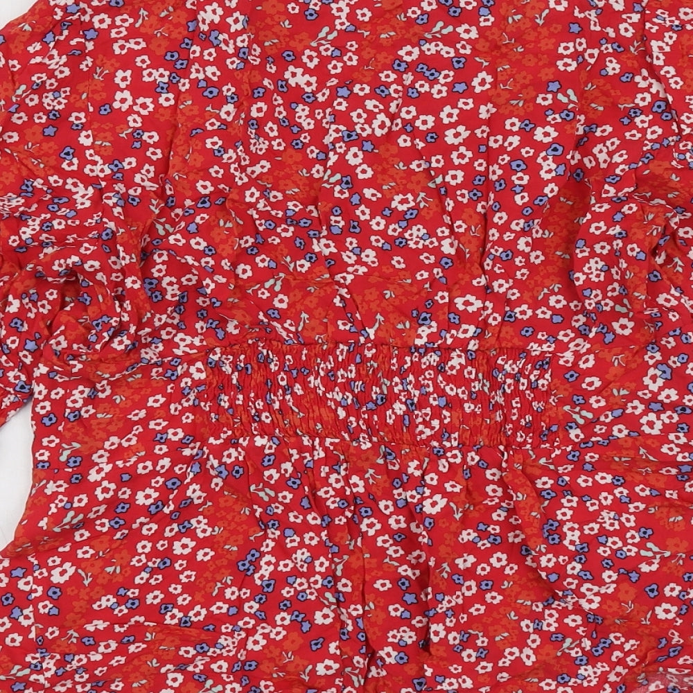 Womens UK Size M Dunnes Stores Red Basic Blouse