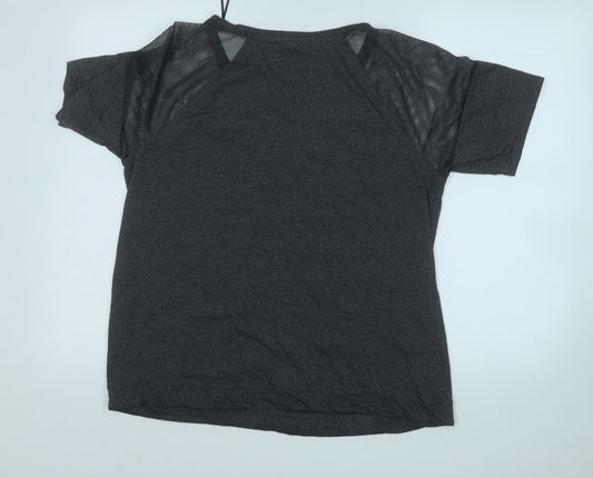 George Womens Grey Cotton Basic T-Shirt Size 16 Round Neck