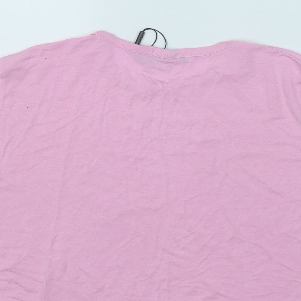 Womens UK Size 8 PRETTYLITTLETHING Pink Basic T-Shirt